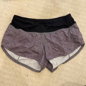 heather grey speed up shorts, 2.5 inseam, size 2